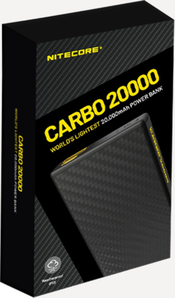 Пауэрбанк NITECORE CARBO 20000 (Энергоемкость 20Ah*3.85V=77Wh)